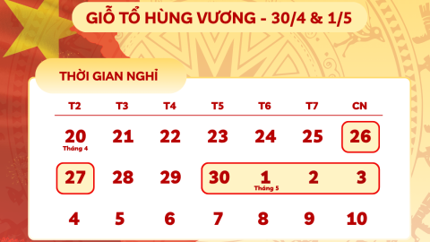 UNISHIP LOGISTICS THÔNG BÁO LỊCH NGHỈ LỄ GIỖ TỔ HÙNG VƯƠNG & 30/4 – 1/5/2026