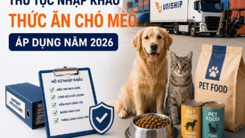 Thủ tục nhập khẩu thức ăn chó mèo áp dụng năm 2026