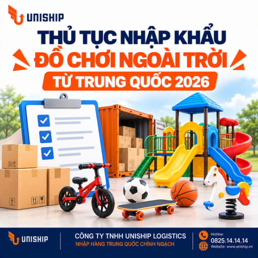 Thủ tục nhập khẩu đồ chơi ngoài trời từ Trung Quốc năm 2026